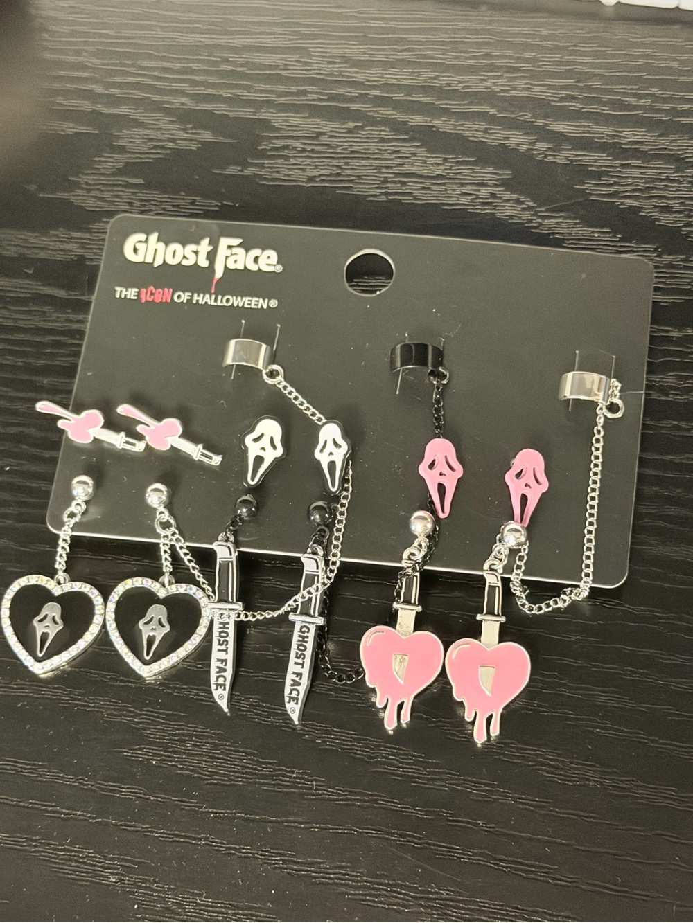 Ghost Face Knife Icon Stud Earring Set New with tags!